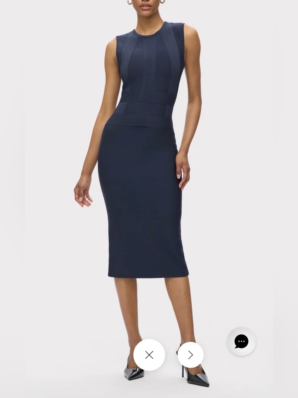 Herve Leger THE JULIA DRESS
MIDNIGHT Bodycon Midi Dress, Size XS